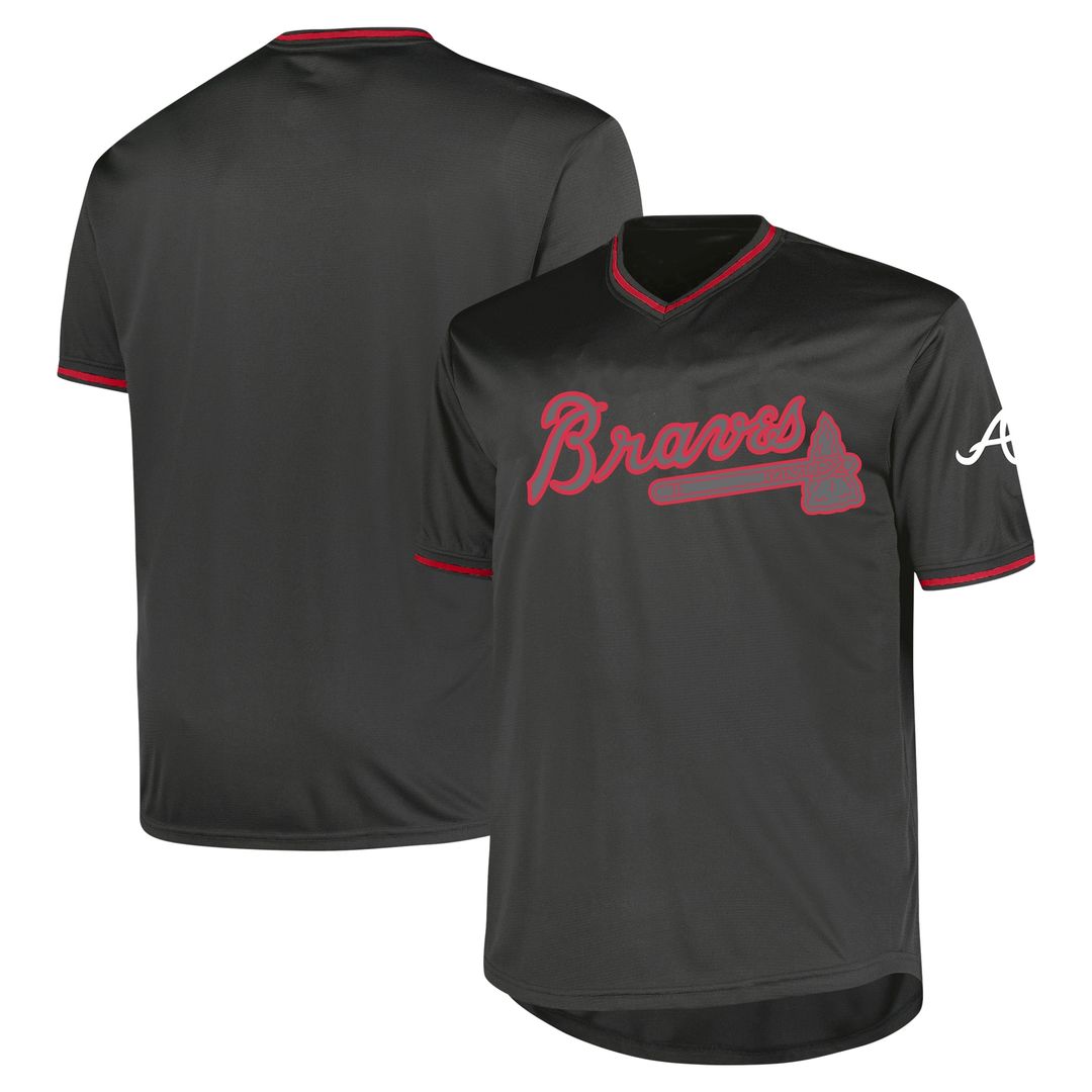 Atlanta Braves Profile Big & Tall Pop Fashion Jersey - Charcoal Official MLB Team Apparel Baseball Fan Gear