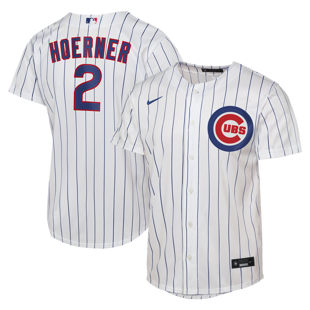 Nico Hoerner Chicago Cubs Nike Youth Home Replica Jersey - White Official MLB Team Apparel Baseball Fan Gear