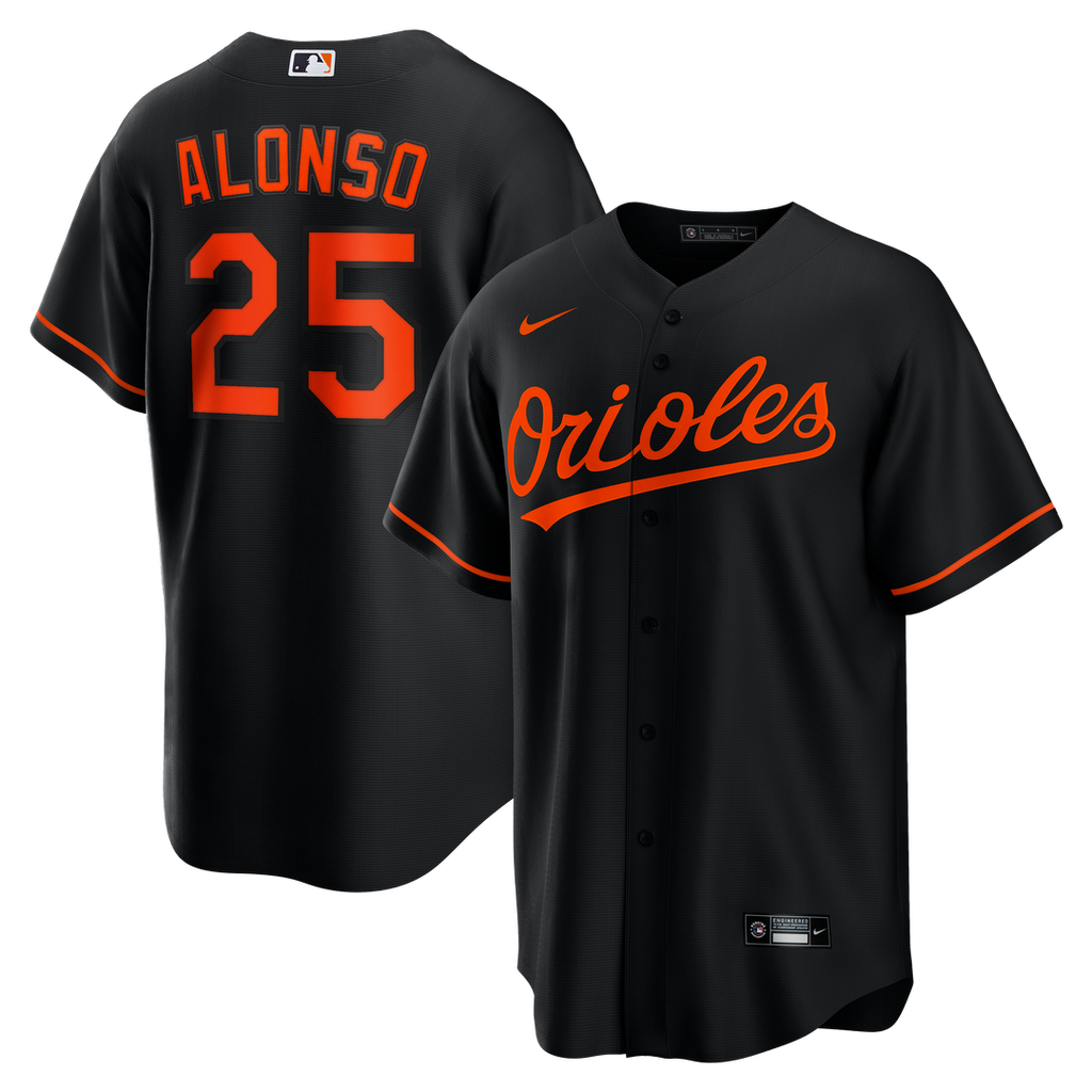 Pete Alonso Baltimore Orioles Nike Alternate Replica Jersey - Black Official MLB Team Apparel Baseball Fan Gear