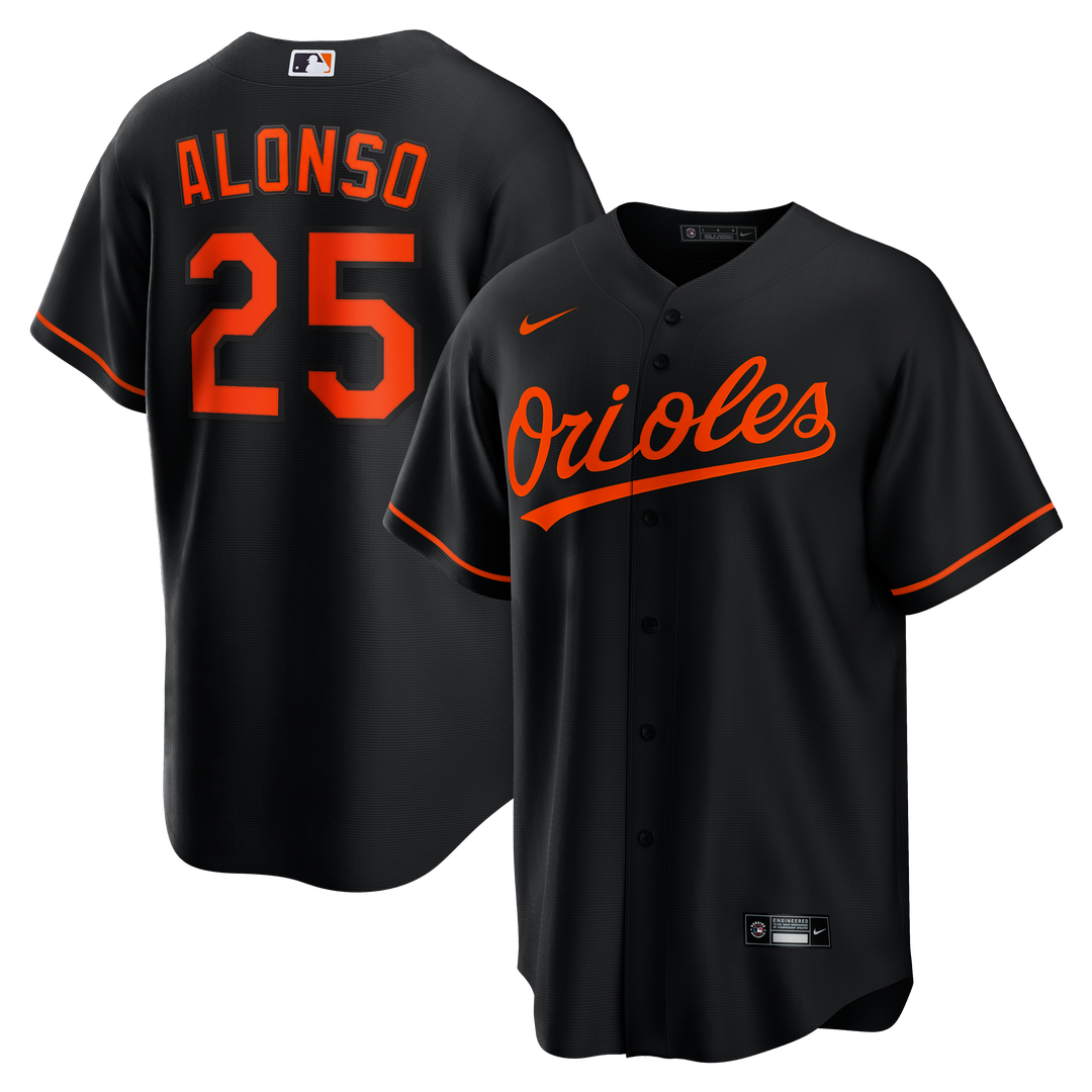 Pete Alonso Baltimore Orioles Nike Alternate Replica Jersey - Black Official MLB Team Apparel Baseball Fan Gear