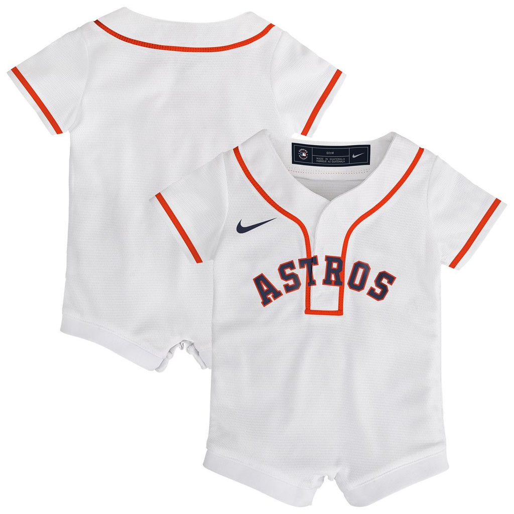 Houston Astros Nike Newborn Home Replica Romper Jersey - White Official MLB Team Apparel Baseball Fan Gear