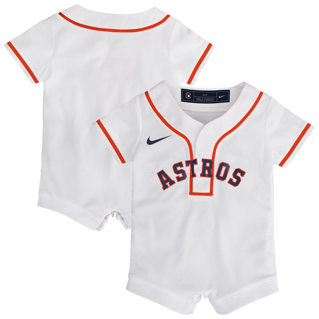Houston Astros Nike Newborn Home Replica Romper Jersey - White Official MLB Team Apparel Baseball Fan Gear