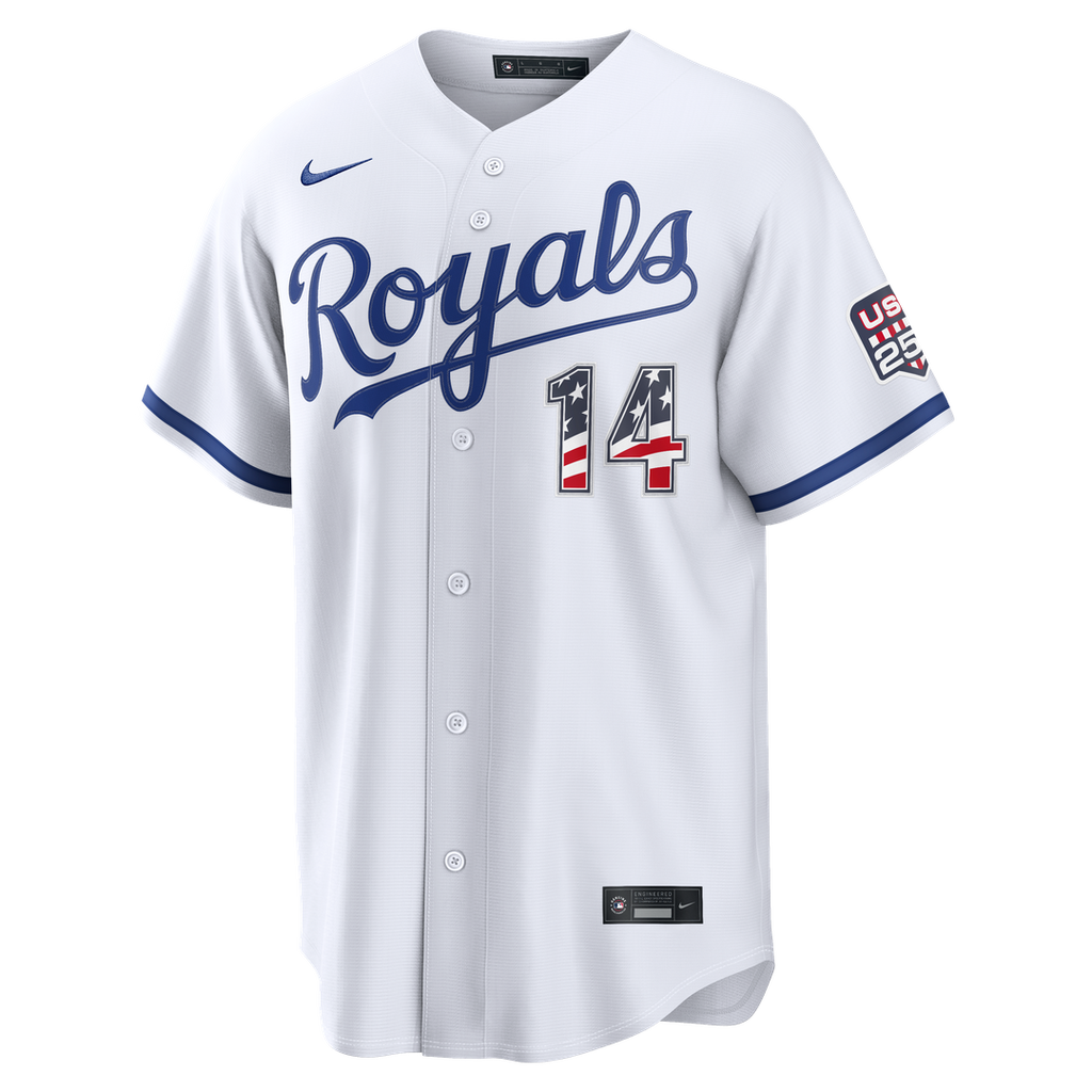 Jac Caglianone Kansas City Royals Nike USA 250 Fourth of July Home Stadium Jersey - White Official MLB Team Apparel Baseball Fan Gear