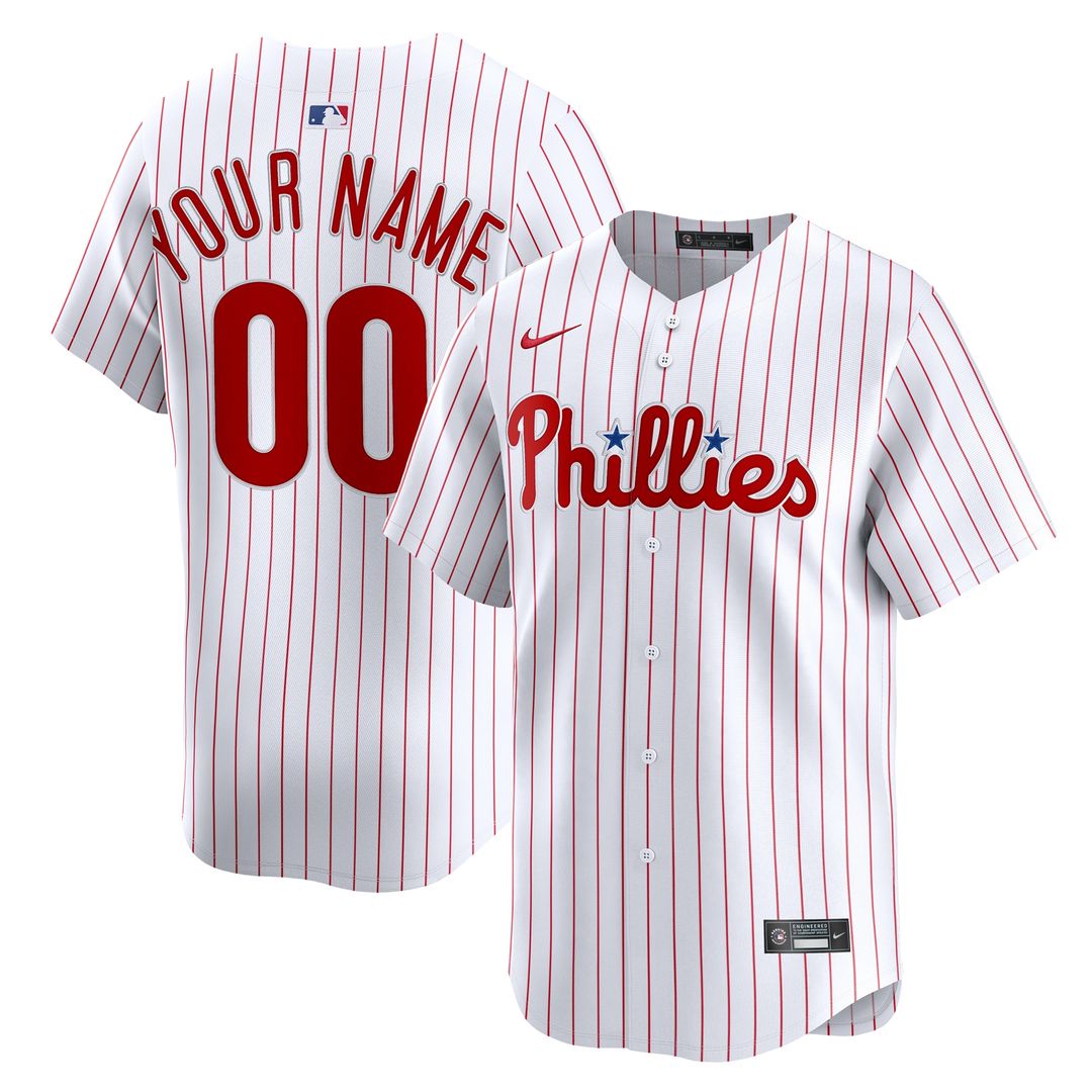 Philadelphia Phillies Nike Home Limited Custom Jersey - White Official MLB Team Apparel Baseball Fan Gear