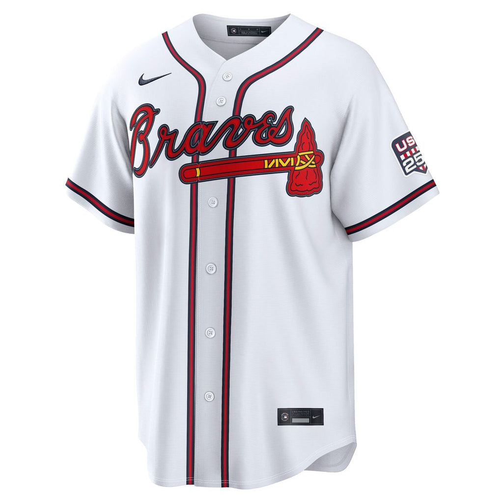 Ronald Acuña Jr. Atlanta Braves Nike USA 250 Fourth of July Home Stadium Jersey - White Official MLB Team Apparel Baseball Fan Gear