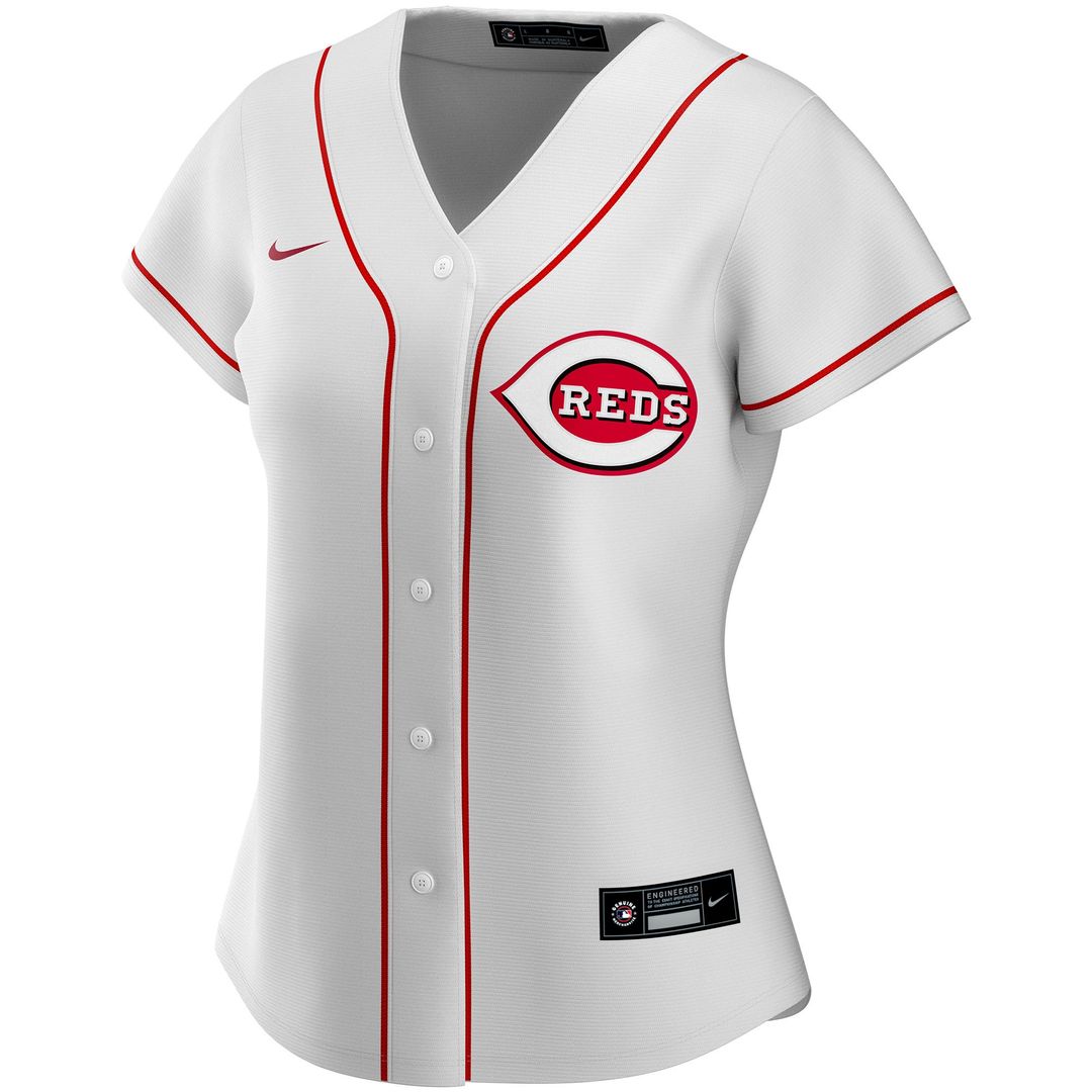 Cincinnati Reds Nike Women's Home Replica Custom Jersey - White Official MLB Team Apparel Baseball Fan Gear