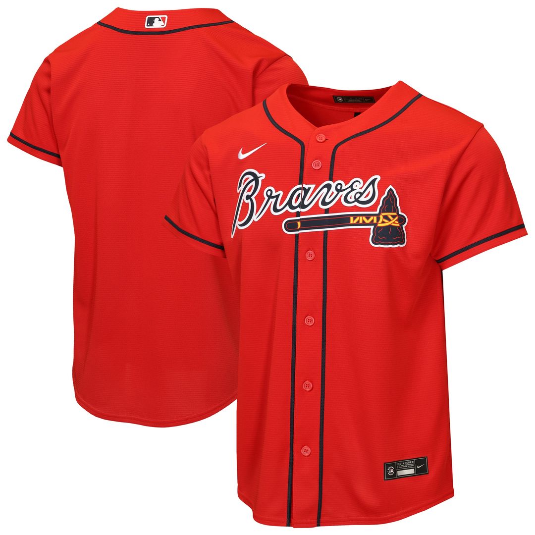 Atlanta Braves Nike Youth Road Replica Jersey - Gray Official MLB Team Apparel Baseball Fan Gear