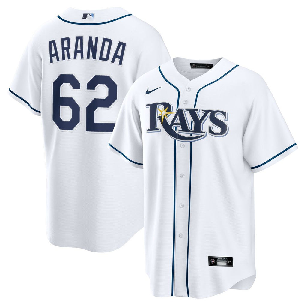 Jonathan Aranda Tampa Bay Rays Nike Home Replica Jersey - White Official MLB Team Apparel Baseball Fan Gear