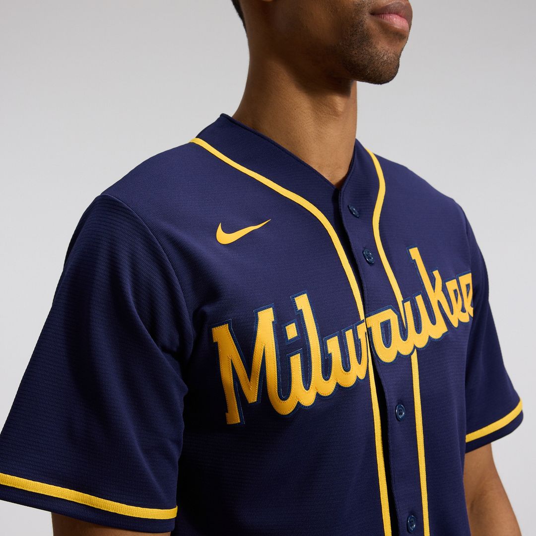 Milwaukee Brewers Nike Alternate Replica Team Jersey - Navy Official MLB Team Apparel Baseball Fan Gear