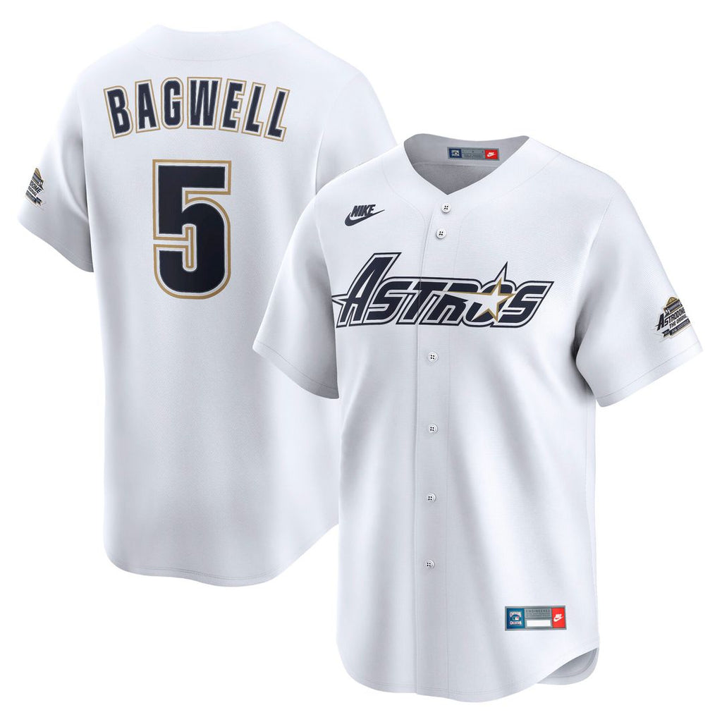 Jeff Bagwell Houston Astros Nike Throwback Cooperstown Collection Limited Jersey - White Official MLB Team Apparel Baseball Fan Gear