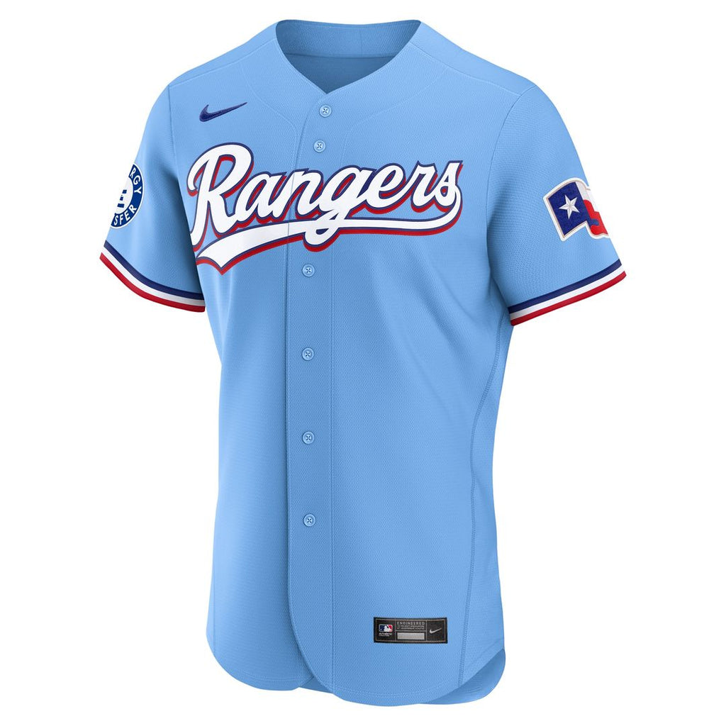 Texas Rangers Nike Alternate Authentic Jersey - Light Blue Official MLB Team Apparel Baseball Fan Gear