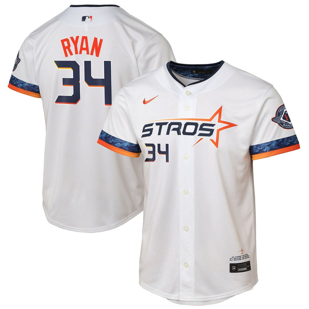 Nolan Ryan Houston Astros Nike Youth 2025 City Connect Limited Player Jersey - White Official MLB Team Apparel Baseball Fan Gear