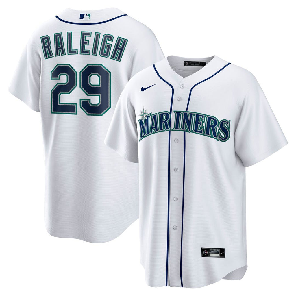 Cal Raleigh Seattle Mariners Nike Home Replica Player Jersey - White Official MLB Team Apparel Baseball Fan Gear