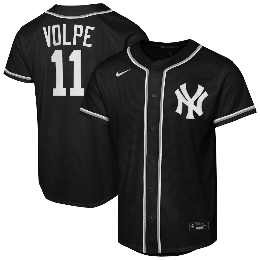 Anthony Volpe New York Yankees Nike Youth Fashion Replica Player Jersey - Black Official MLB Team Apparel Baseball Fan Gear