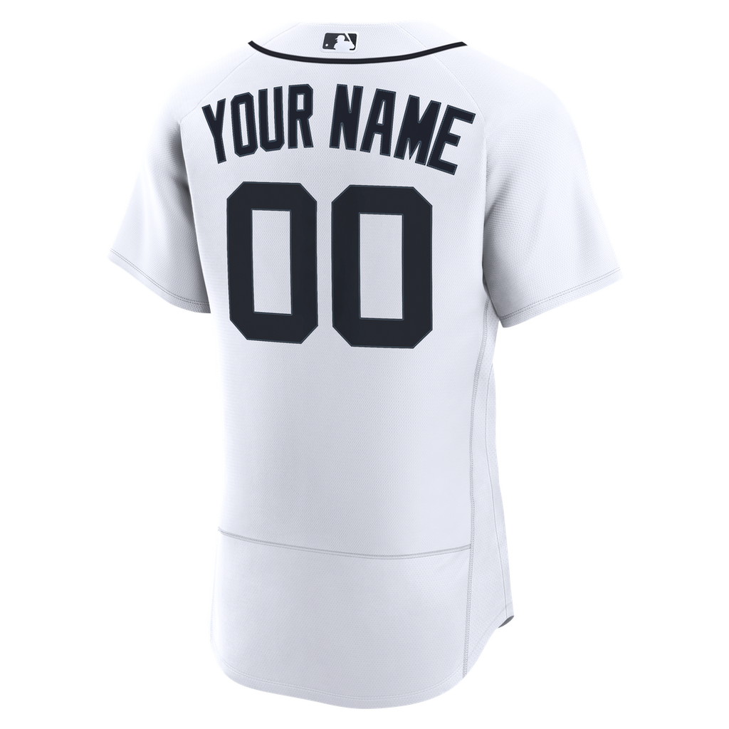 Detroit Tigers Nike Home Authentic Custom Jersey - White Official MLB Team Apparel Baseball Fan Gear
