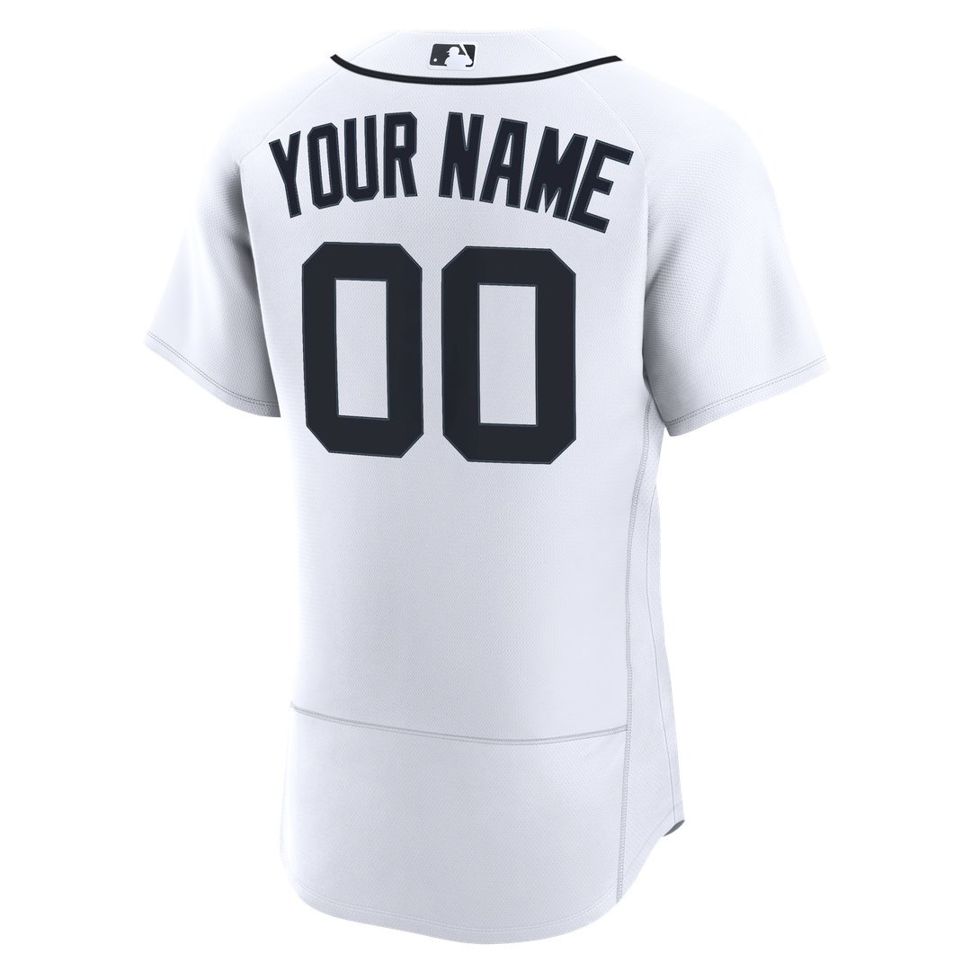 Detroit Tigers Nike Home Authentic Custom Jersey - White Official MLB Team Apparel Baseball Fan Gear