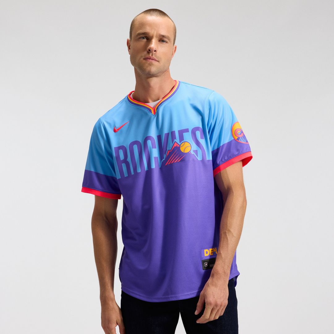 Colorado Rockies Nike 2025 City Connect Limited Jersey - Purple/Light Blue Official MLB Team Apparel Baseball Fan Gear