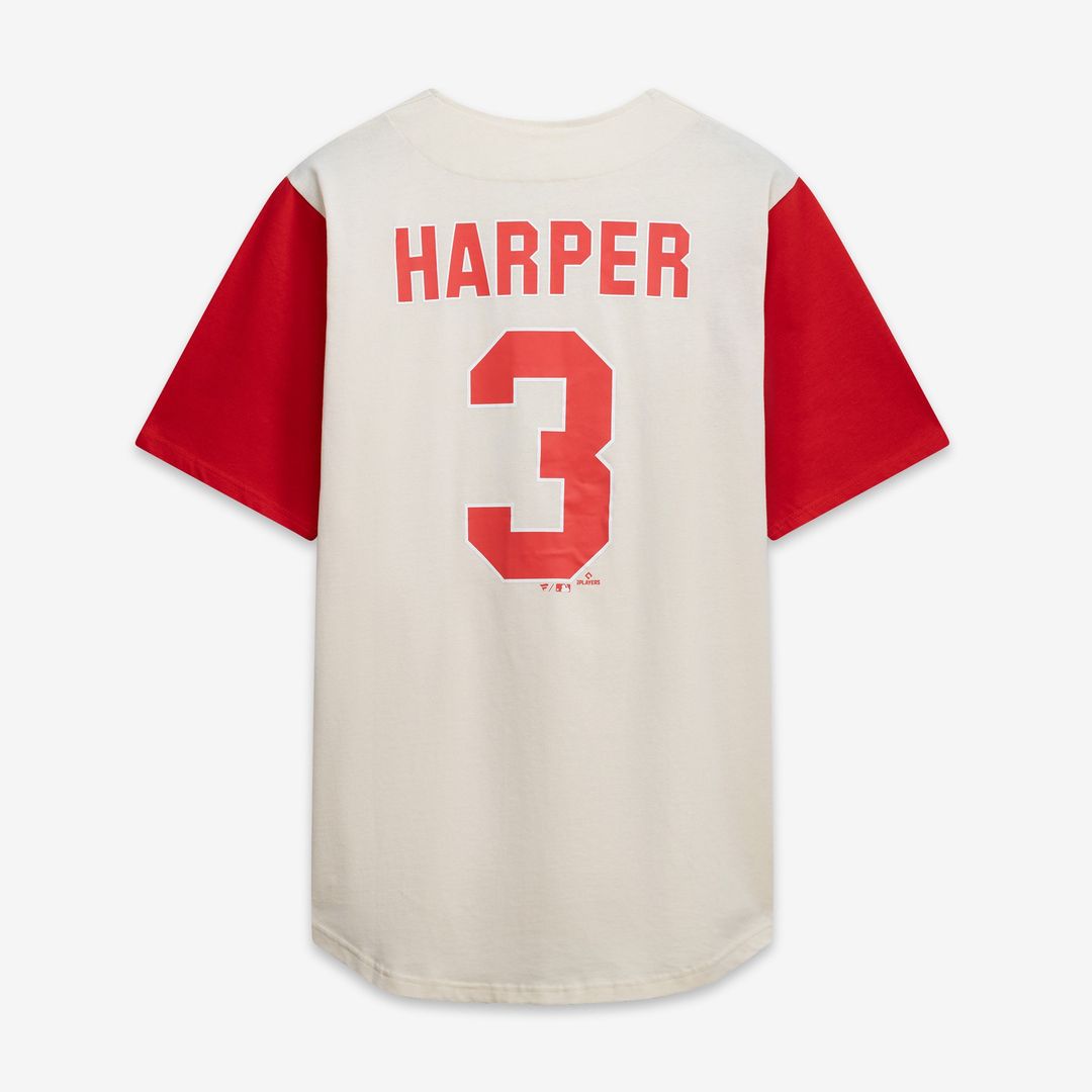 Philadelphia Phillies Profile Big & Tall Two-Color Fashion Jersey - Cream/Red Official MLB Team Apparel Baseball Fan Gear