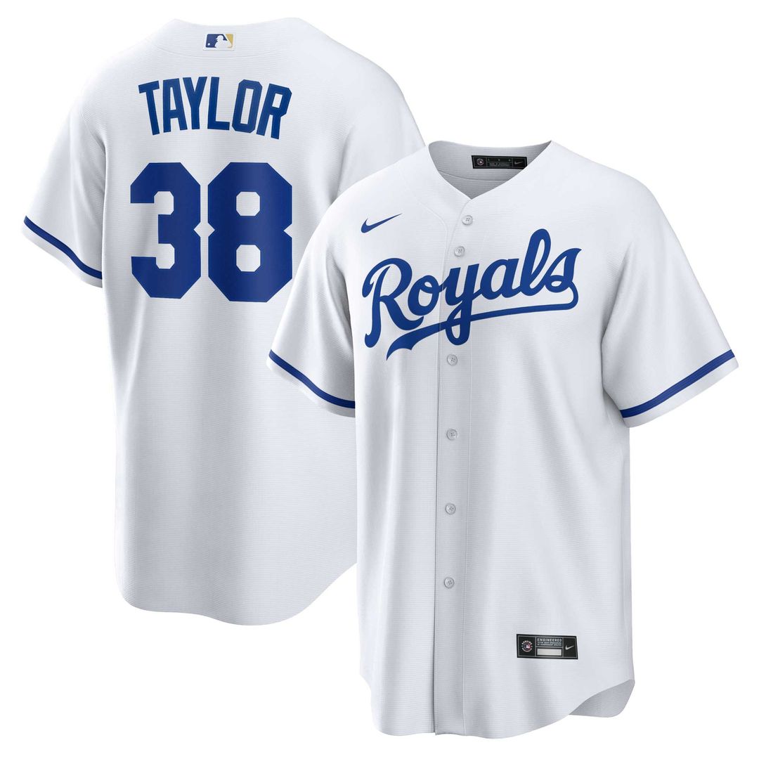 Josh Taylor Kansas City Royals Nike Home Replica Player Jersey - White Official MLB Team Apparel Baseball Fan Gear
