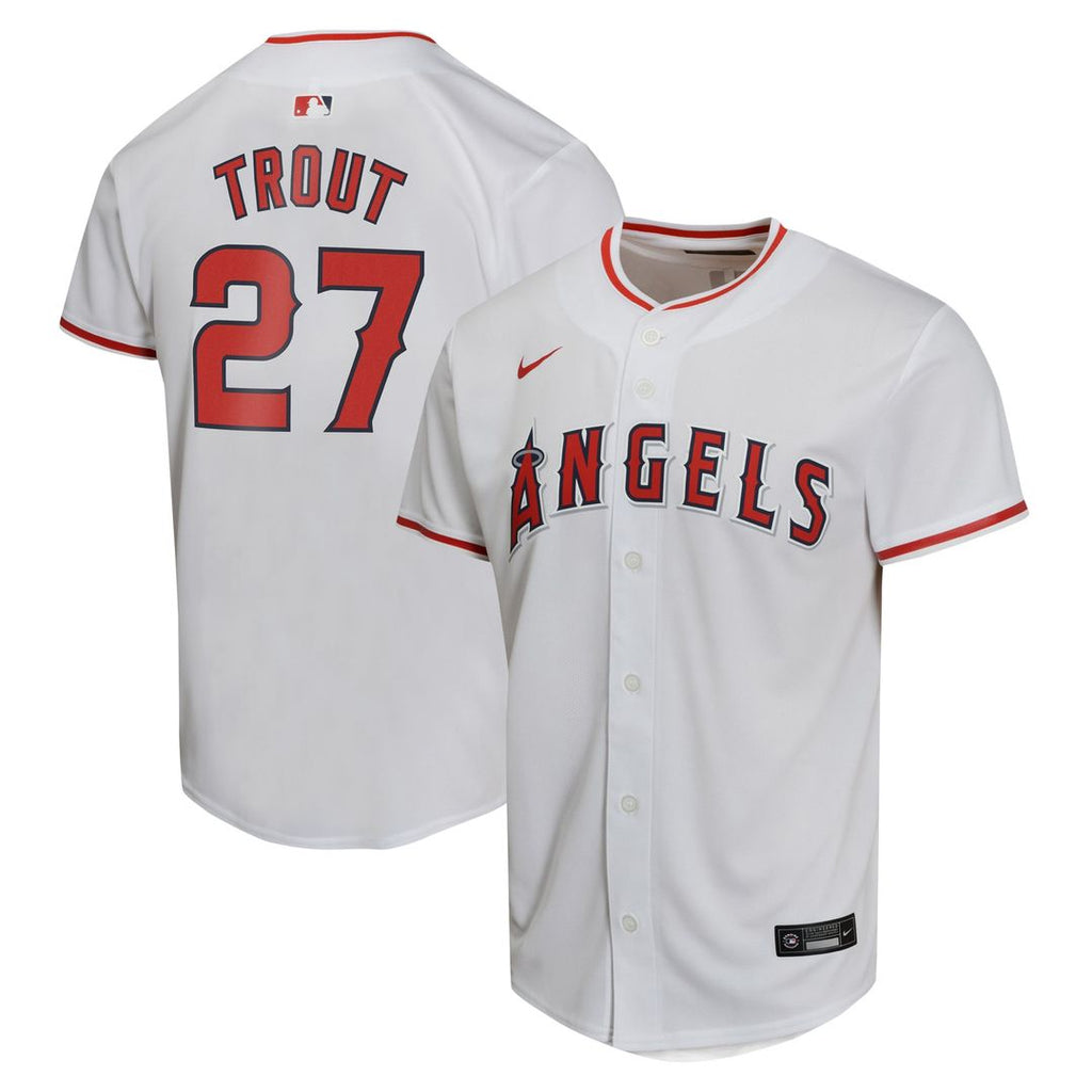 Mike Trout Los Angeles Angels Nike Youth Home Game Player Jersey - White Official MLB Team Apparel Baseball Fan Gear
