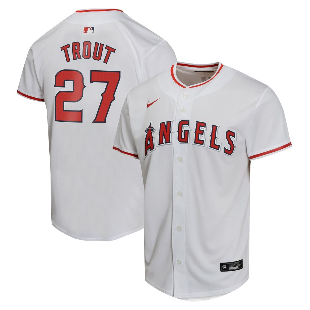 Mike Trout Los Angeles Angels Nike Youth Home Game Player Jersey - White Official MLB Team Apparel Baseball Fan Gear