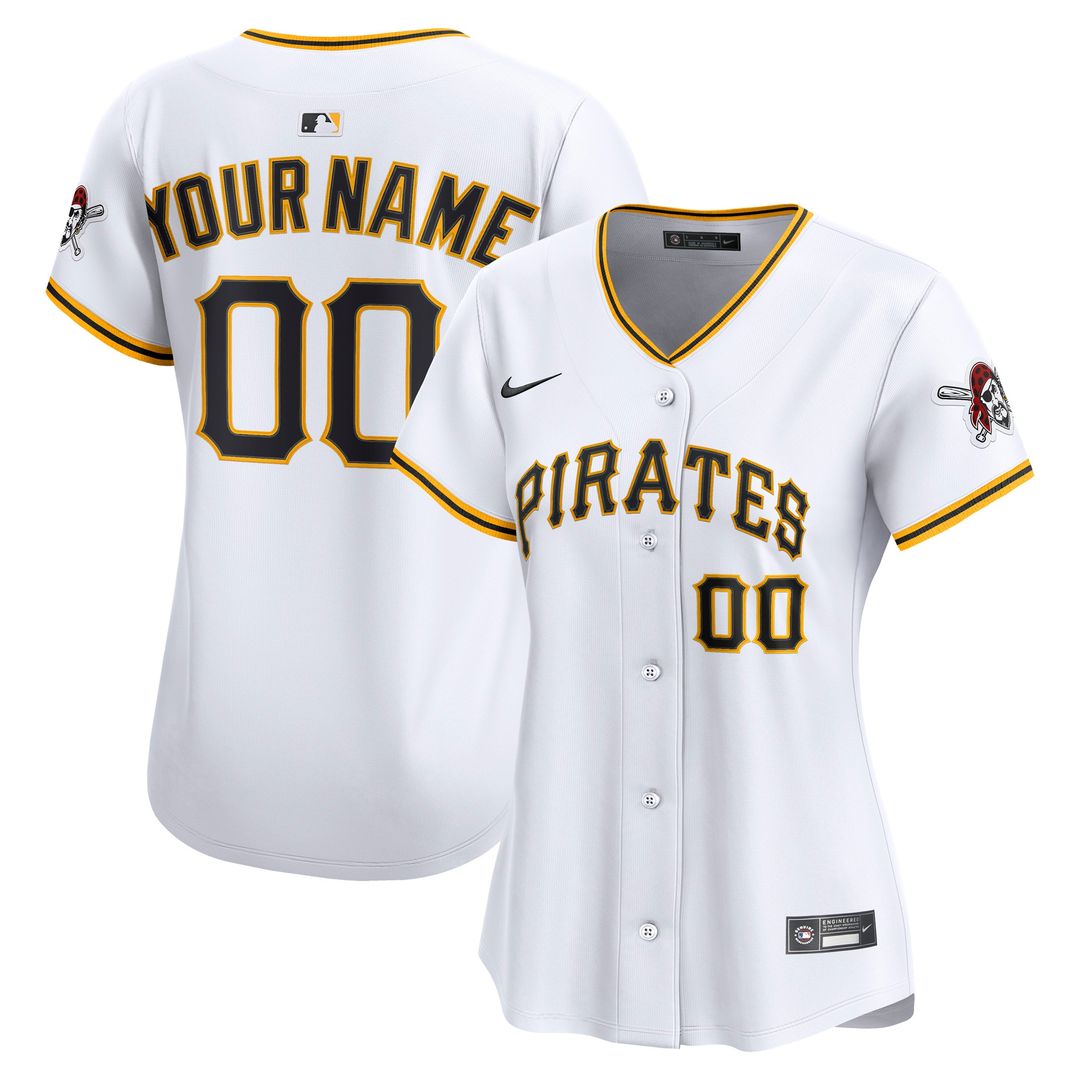 Pittsburgh Pirates Nike Women's Home Limited Custom Jersey - White Official MLB Team Apparel Baseball Fan Gear