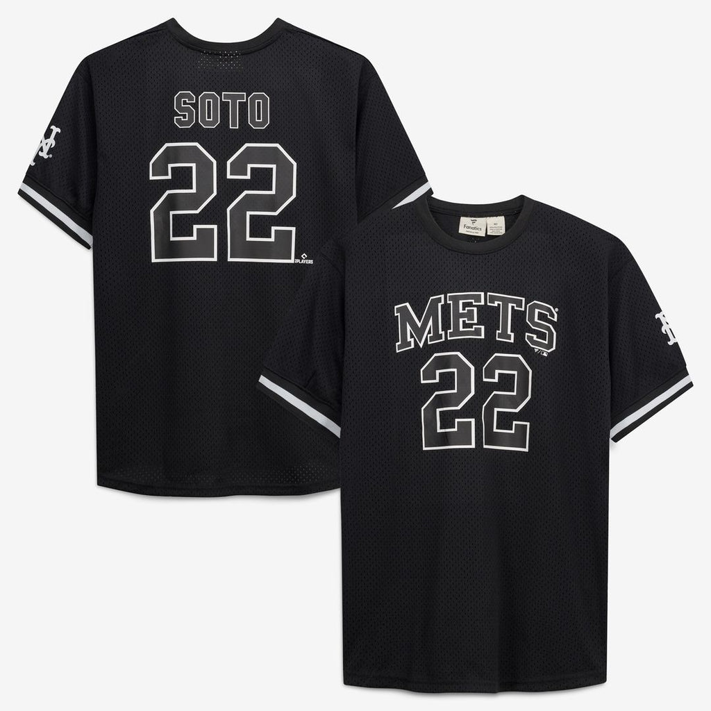Juan Soto New York Mets Fanatics Big & Tall Heavyweight Mesh Jersey - Black/White Official MLB Team Apparel Baseball Fan Gear