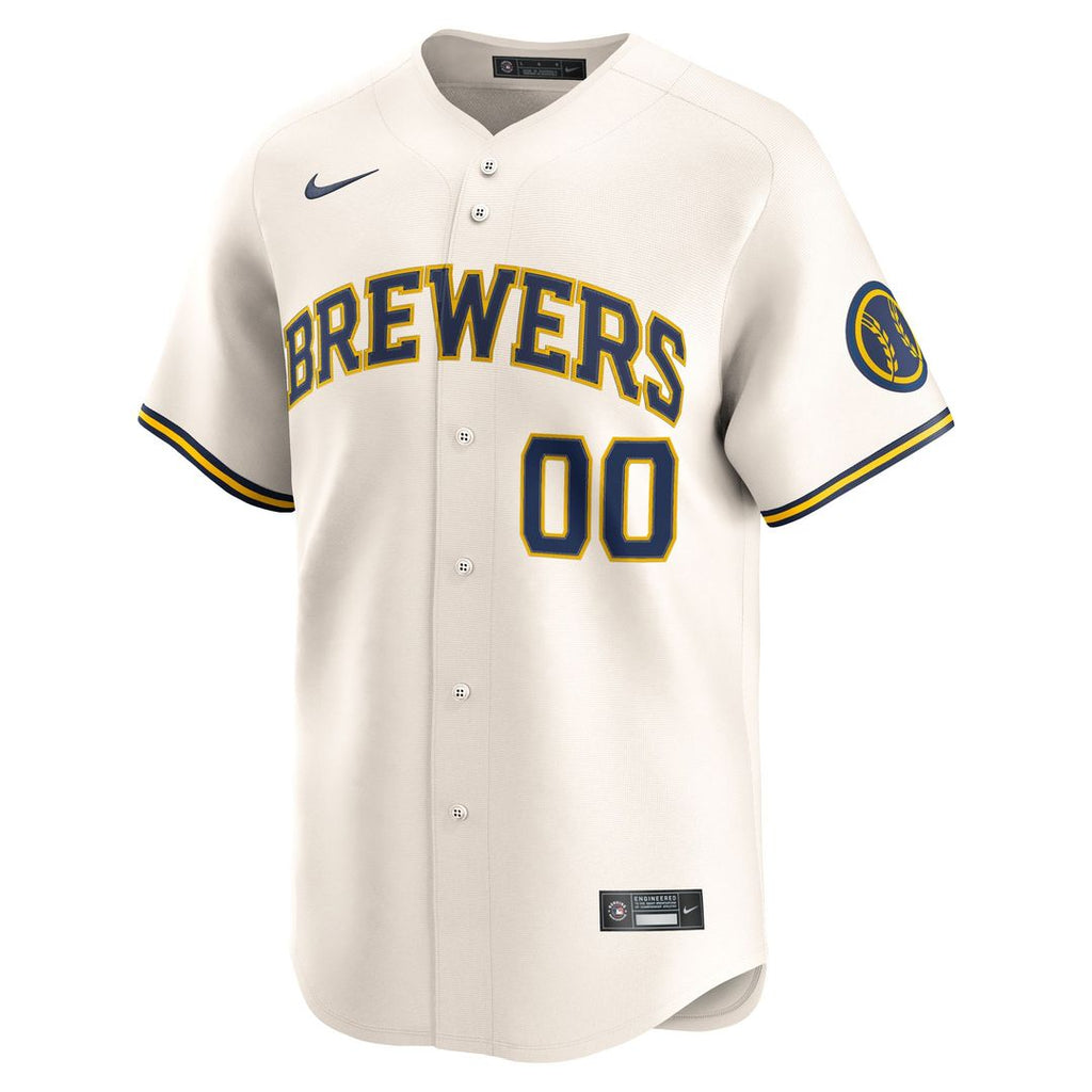 Milwaukee Brewers Nike Home Limited Pick-A-Player Retired Roster Jersey - Cream Official MLB Team Apparel Baseball Fan Gear