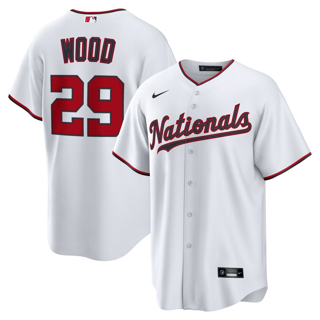 James Wood Washington Nationals Nike Home Replica Jersey - White Official MLB Team Apparel Baseball Fan Gear