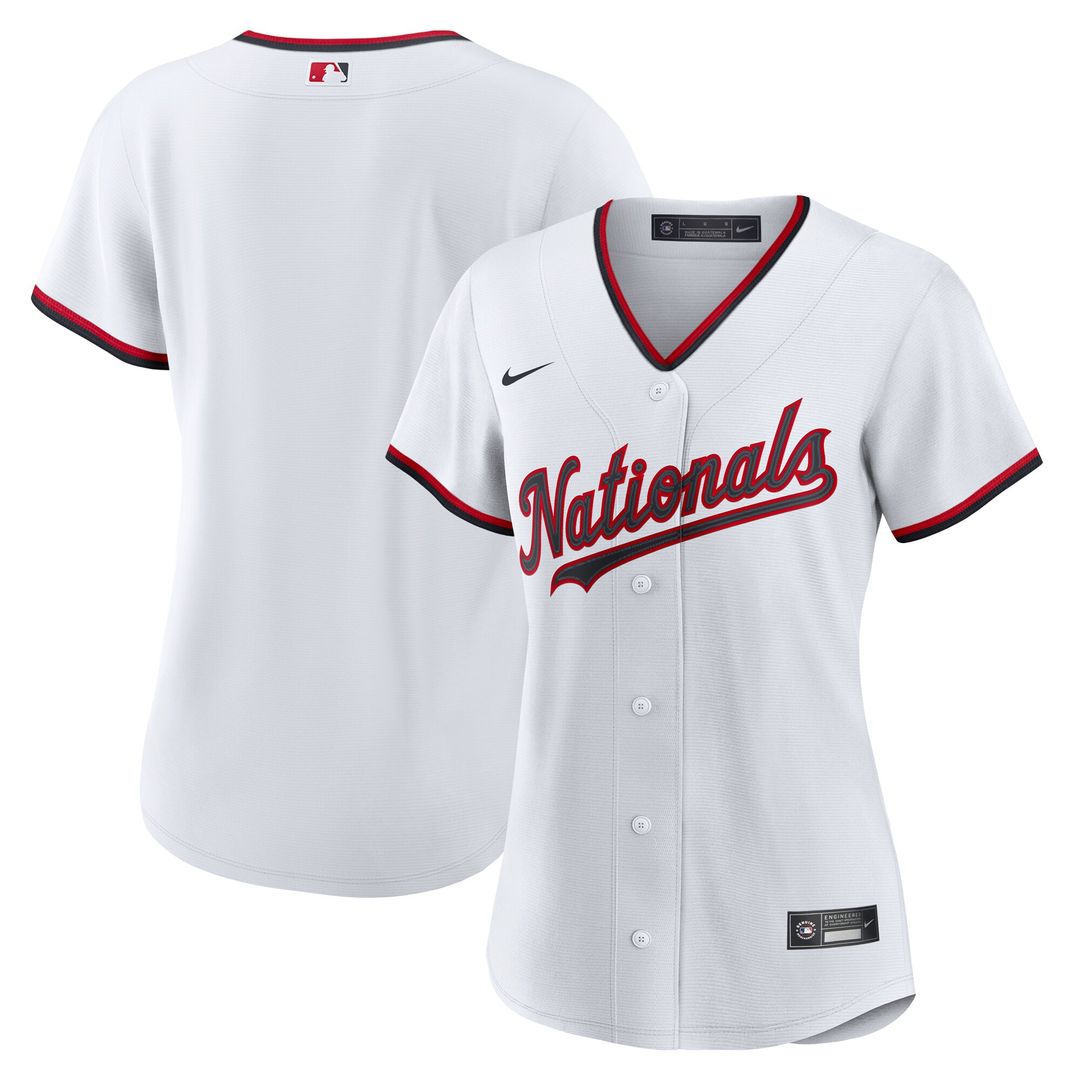 Washington Nationals Nike Women's Home Replica 2.0 Jersey - White Official MLB Team Apparel Baseball Fan Gear