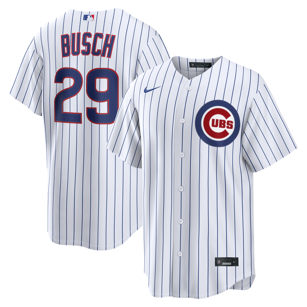 Michael Busch Chicago Cubs Nike Home Replica Jersey - White Official MLB Team Apparel Baseball Fan Gear