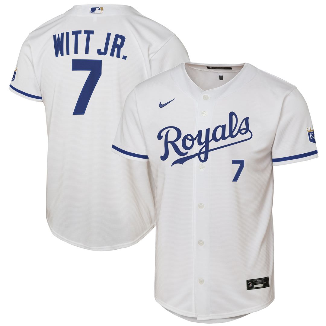 Bobby Witt Jr. Kansas City Royals Nike Youth Home Stadium Jersey - White Official MLB Team Apparel Baseball Fan Gear
