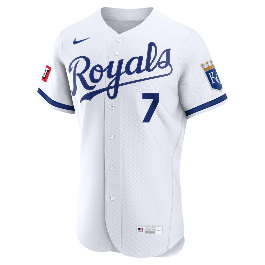 Bobby Witt Jr. Kansas City Royals Nike Home Authentic Sponsor Patch Jersey - White Official MLB Team Apparel Baseball Fan Gear