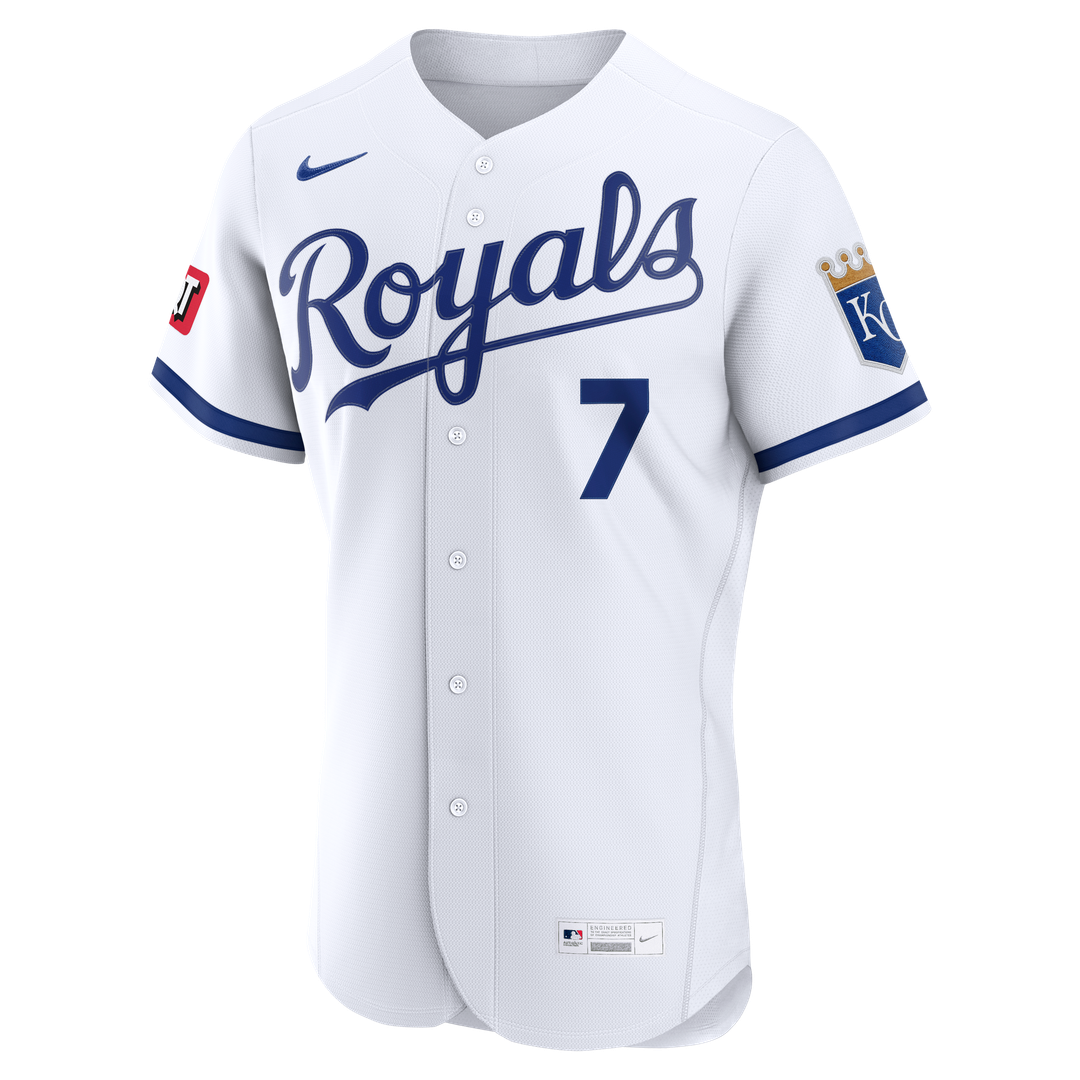 Bobby Witt Jr. Kansas City Royals Nike Home Authentic Sponsor Patch Jersey - White Official MLB Team Apparel Baseball Fan Gear