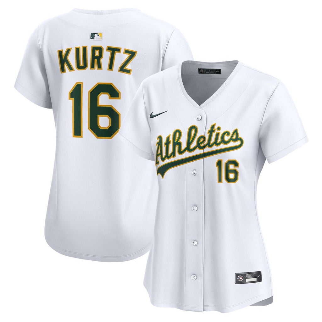 Nick Kurtz Athletics Nike Women's Home Limited Player Jersey - White Official MLB Team Apparel Baseball Fan Gear