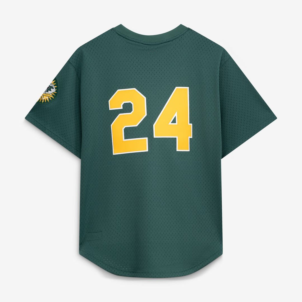Rickey Henderson Athletics Mitchell & Ness Authentic Batting Practice Jersey - Green Official MLB Team Apparel Baseball Fan Gear