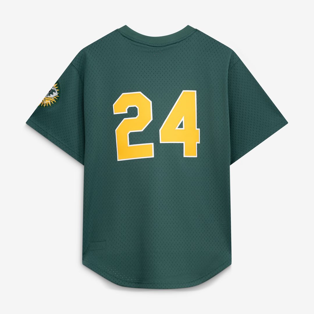 Rickey Henderson Athletics Mitchell & Ness Authentic Batting Practice Jersey - Green Official MLB Team Apparel Baseball Fan Gear