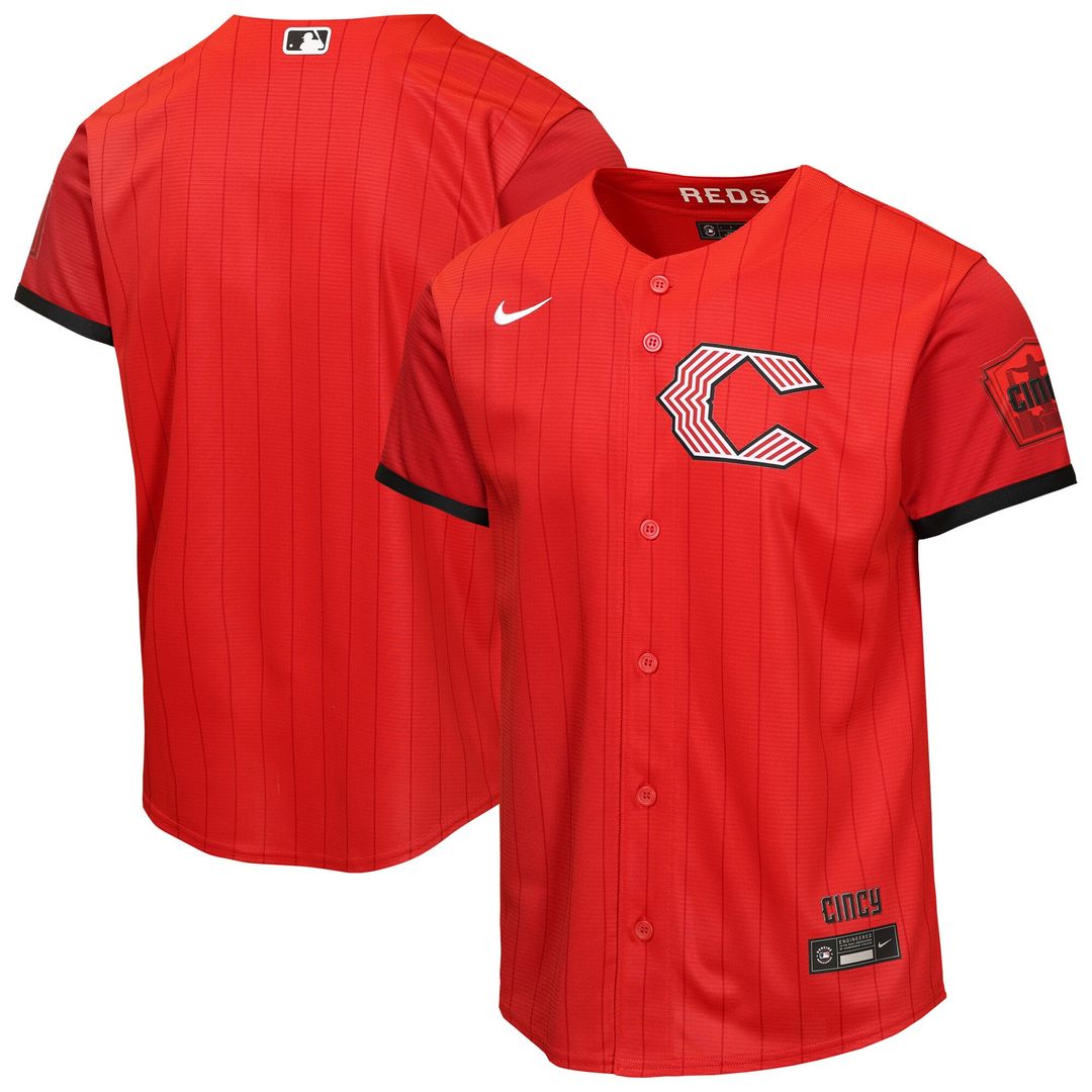 Cincinnati Reds Nike Youth 2026 City Connect Stadium Jersey - Red Official MLB Team Apparel Baseball Fan Gear
