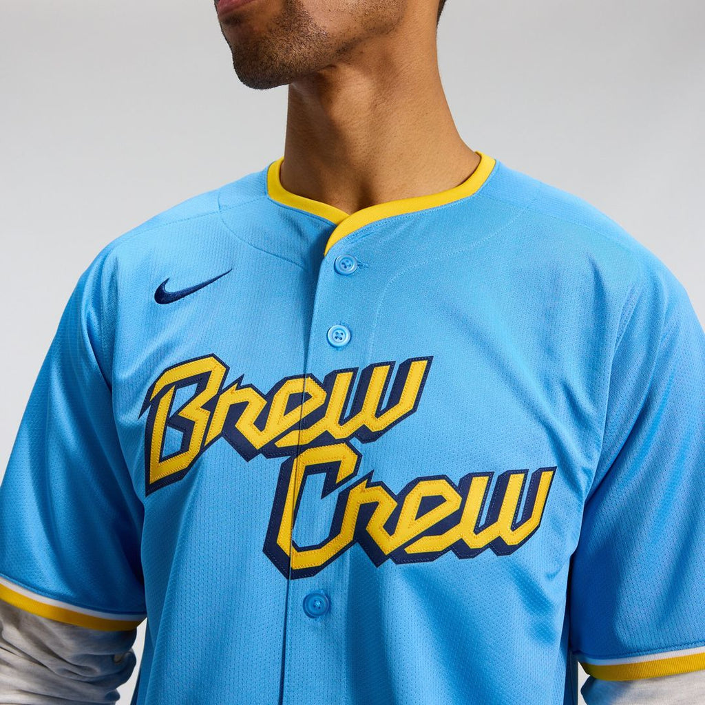 Milwaukee Brewers Nike City Connect Limited Jersey - Light Blue Official MLB Team Apparel Baseball Fan Gear