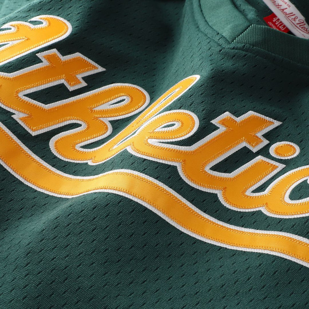 Rickey Henderson Athletics Mitchell & Ness Authentic Batting Practice Jersey - Green Official MLB Team Apparel Baseball Fan Gear