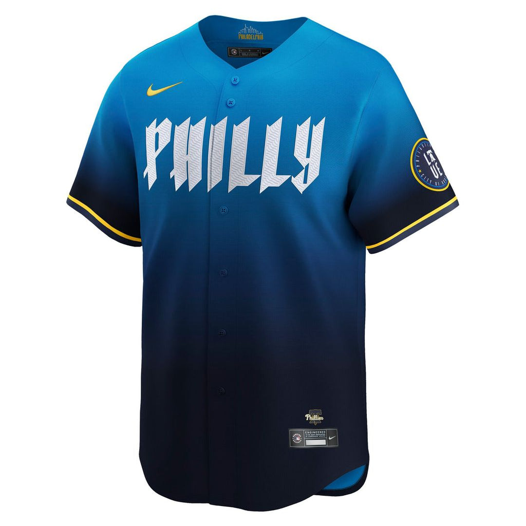 Trea Turner Philadelphia Phillies Nike 2024 City Connect Limited Player Jersey - Blue Official MLB Team Apparel Baseball Fan Gear