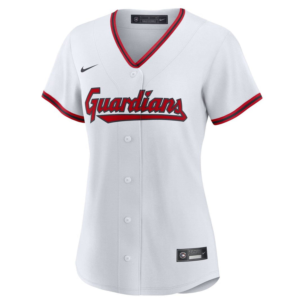 Cleveland Guardians Nike Women's Home Custom Replica 2.0 Jersey - White Official MLB Team Apparel Baseball Fan Gear
