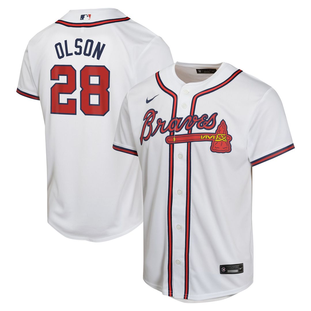 Matt Olson Atlanta Braves Nike Youth Home Game Player Jersey - White Official MLB Team Apparel Baseball Fan Gear