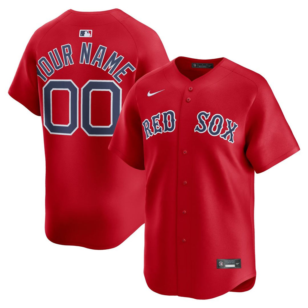 Boston Red Sox Nike Alternate Limited Custom Jersey - Red Official MLB Team Apparel Baseball Fan Gear