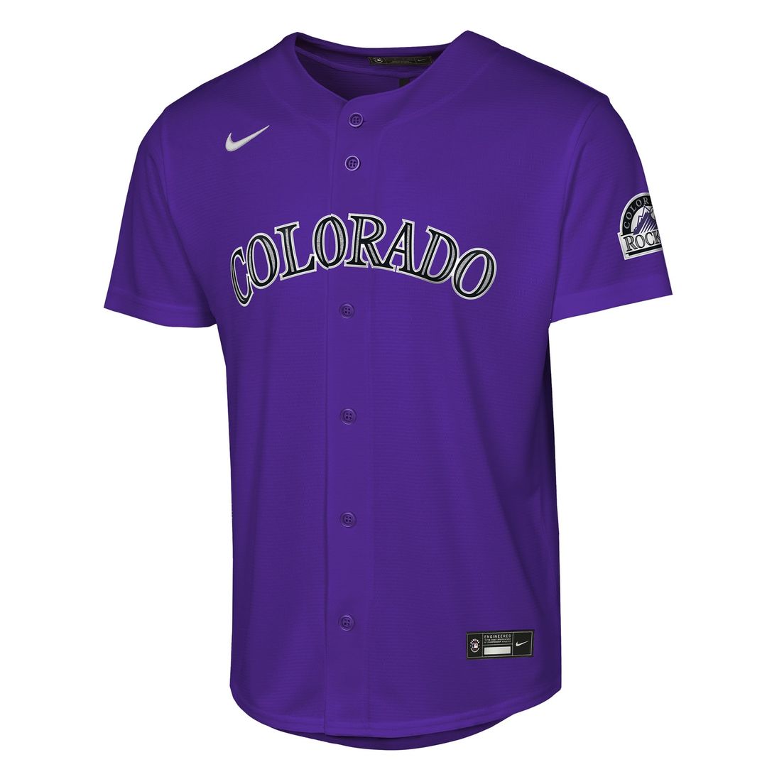 Colorado Rockies Nike Youth Alternate 2 Stadium Jersey - Purple Official MLB Team Apparel Baseball Fan Gear