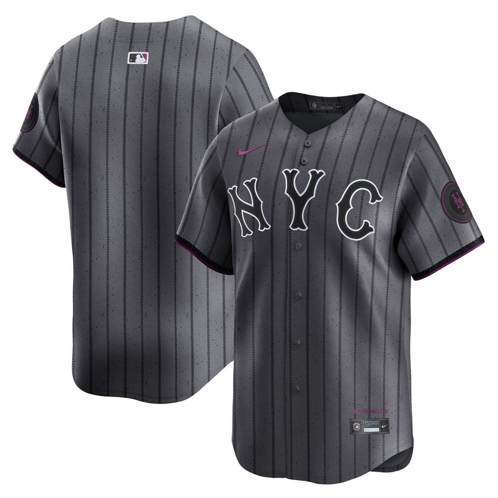 New York Mets Nike 2024 City Connect Limited Jersey - Graphite Official MLB Team Apparel Baseball Fan Gear