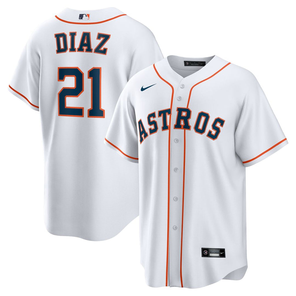 Yainer Diaz Houston Astros Nike Home Replica Jersey - White Official MLB Team Apparel Baseball Fan Gear