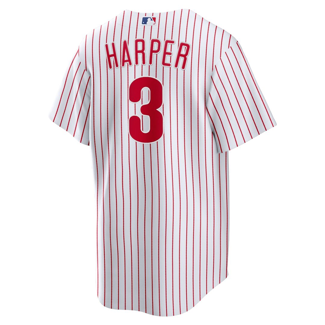 Bryce Harper Philadelphia Phillies Nike Home Replica Player Name Jersey - White Official MLB Team Apparel Baseball Fan Gear