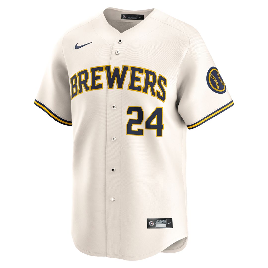 William Contreras Milwaukee Brewers Nike Home Limited Player Jersey - Cream Official MLB Team Apparel Baseball Fan Gear