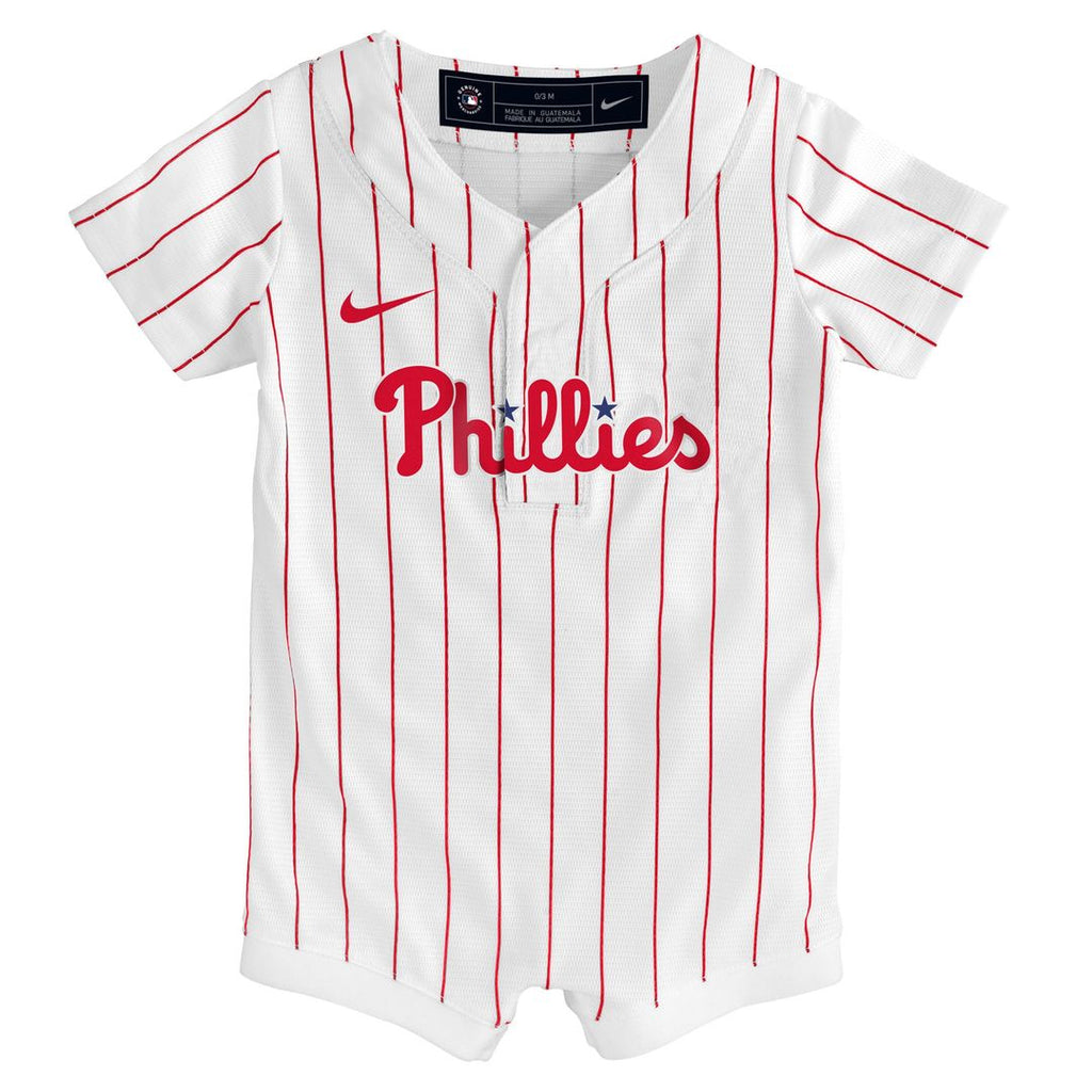 Philadelphia Phillies Nike Newborn Home Replica Romper Jersey - White Official MLB Team Apparel Baseball Fan Gear